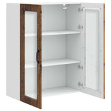 Wall Glass Cabinet PORTO Old Wood 80 x 31 x 100 cm 885513