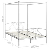 Bed Frame without Mattress with Canopy White 160x200 cm Metal 284430