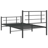 Metal Bed Frame without Mattress with Footboard Black 100x200cm 355574