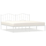 Metal Bed Frame without Mattress with Headboard White 193x203cm 373844