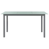 Garden Table Light Grey 150x90x74 cm Aluminium and Glass 312204