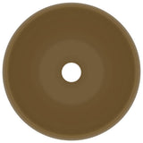 Luxury Wash Basin Round Matt Cream 40x15 cm Ceramic 147007