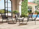 Set of Four Stackable Mesh Seat Chairs - Black T3398P314153