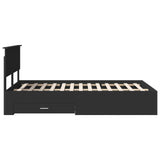 Bed Frame with Headboard Black 120 x 190 cm Engineered Wood 3408282