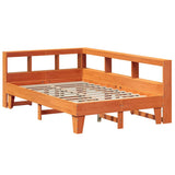 Bookcase Bed without Mattress Wax Brown 135x190cm Double Solid Wood Pine 3324555