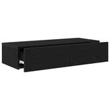 ZNTS Wall Shelf with Drawers Black 80x33x17 cm Engineered Wood 859978