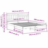 Bed Frame with Headboard White 140 x 200 cm Solid Pine Wood 872231
