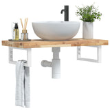 Basin Shelf Wall Mounted Steel and Solid Wood Acacia 3302692