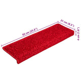 Stair Mats 20 pcs 65x21x4 cm Red Rectangular Edge 3365857