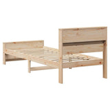 Bed Frame with Headboard Brown 75 x 190 cm Engineered Wood 877251