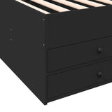 Daybed with Drawers without Mattress Black 75x190 cm Small Single 3280889