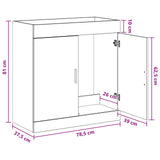 Bathroom Under Sink Cabinet Old Wood 78.5 x 37.5 x 81 cm 890694