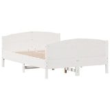 Bed Frame without Mattress White 140x190 cm Solid Wood Pine 3216180