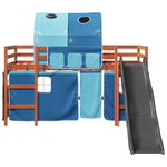 Kids' Loft Bed with Tunnel Blue 80x200 cm Solid Wood Pine 3309099