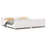 Bed Frame without Mattress White 200x200 cm Solid Wood Pine 3302271