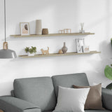 Wall Shelves 2 pcs White and Sonoma Oak 115x9x3 cm 326693