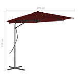 Garden Parasol with Steel Pole Bordeaux Red 300x230 cm 312518