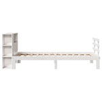 ZNTS Bookcase Bed without Mattress White 100x200cm Solid Wood Pine 3322736