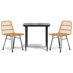3 Piece Garden Dining Set Poly Rattan 3157873