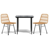 3 Piece Garden Dining Set Poly Rattan 3157873