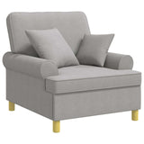 XL Armchair with Cushions Cloud Grey Fabric 42043496