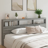 Headboard Cabinet with LED Grey Sonoma 220x17x102 cm 839229