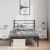 Metal Bed Frame without Mattress with Headboard Black 100x190cm 355653