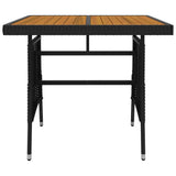 Outdoor Dining Set Black PE rattan, steel, solid acacia wood 3120086