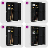 Outdoor Storage Cabinet Black 97x37x165 cm PP 364208