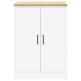 ZNTS Garage Storage Cabinet White 60x51x85 cm Solid Wood Pine 860571