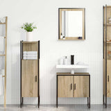 Bathroom Furniture Set with Shelf 3 pcs Brown Engineered wood 3345145
