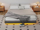 140cm190cm Grey Floating Double Bed Frame with LED Lights, Metal Platform Bed with Underbed T6135P516184