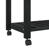 Kitchen Trolley MONZA Black 84 x 40 x 88.5 cm Solid Pine Wood 42027038