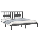 3104085 Bed Frame without Mattress Grey Solid Wood 200x200 cm