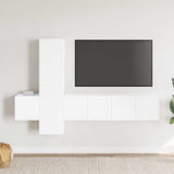 5 Piece TV Cabinet Set White Engineered Wood 3078653