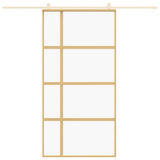 Sliding Door Gold 102.5x205 cm Clear ESG Glass and Aluminium 155192