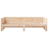 Pull-out Day Bed Brown 203.5 x 184 x 56.5 cm Solid Pine Wood 834678