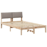 Bed frame Brown and taupe 120 x 200 cm Solid pine wood 878542