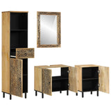 4 Piece Bathroom Furniture Set Solid Wood Mango 3206315