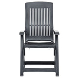 Garden Chair Set of 2 Anthracite Plastic Standard Foldable 48768