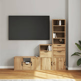 4 Piece TV Units with Storage ODDA Solid Wood Pine 3365380