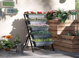 5-Tier Raised Garden Bed, Vertical Ladder Plant Stand with 5 Removable Boxes, Drainage Holes and T3398P377638