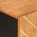 Side Cabinet Brown and Black 90x33.5x75 cm Solid Wood Mango 356811