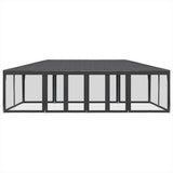 Party Tent with 12 Mesh Sidewalls Anthracite 8x4 m HDPE 4010074