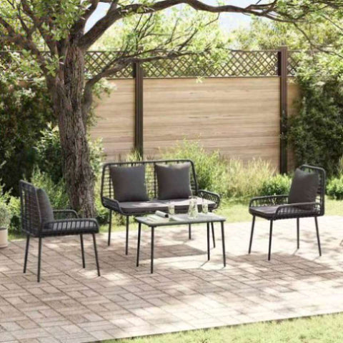 Garden Dining Set 3 pcs Black and Anthracite 42010358