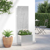 Garden Privacy Screen Floral Sliver 50 x 150 cm Stainless steel 876452