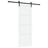 Sliding Door White and Black 78 x 211 cm Solid Pine Wood 3333165