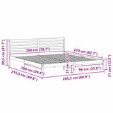 Bed Frame with Headboard Brown 200 x 210 cm Solid Pine Wood 872320