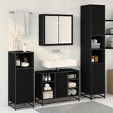 Bathroom Furniture Set 4 pcs Black Oak Engineered Wood 3402353