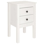 Bedside Cabinet White 40x35x61.5 cm Solid Wood Pine 813691